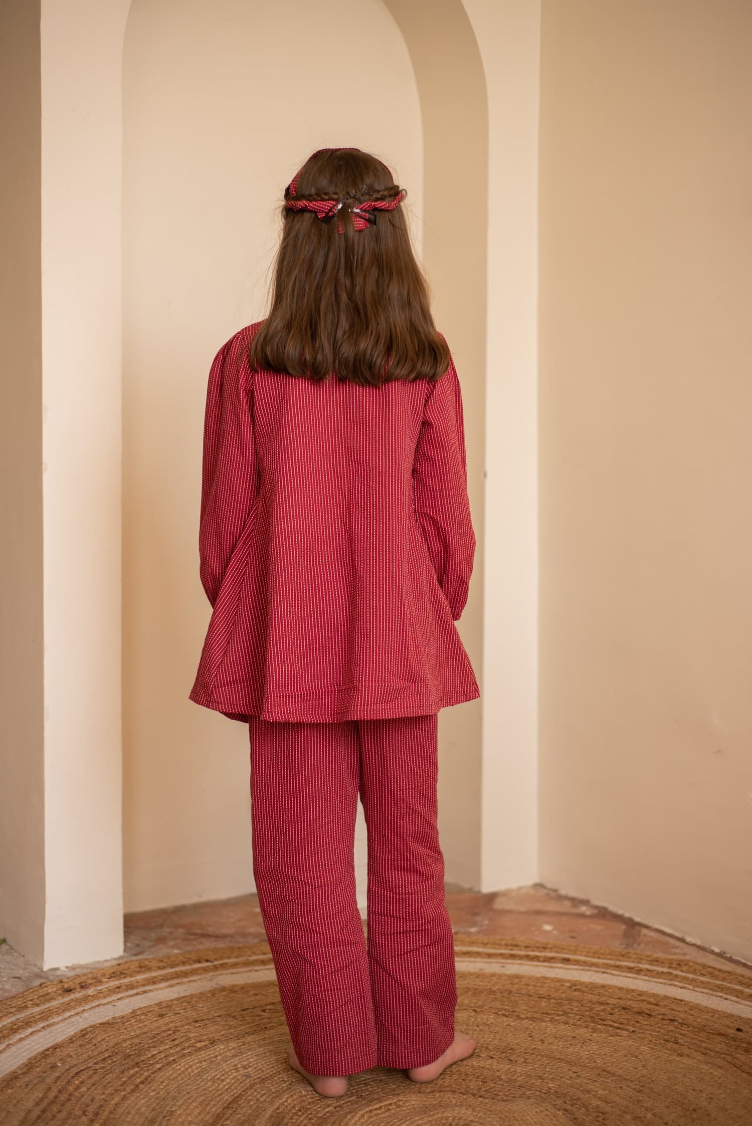 kids maroon scalloped co-ord set – Plumcheeks