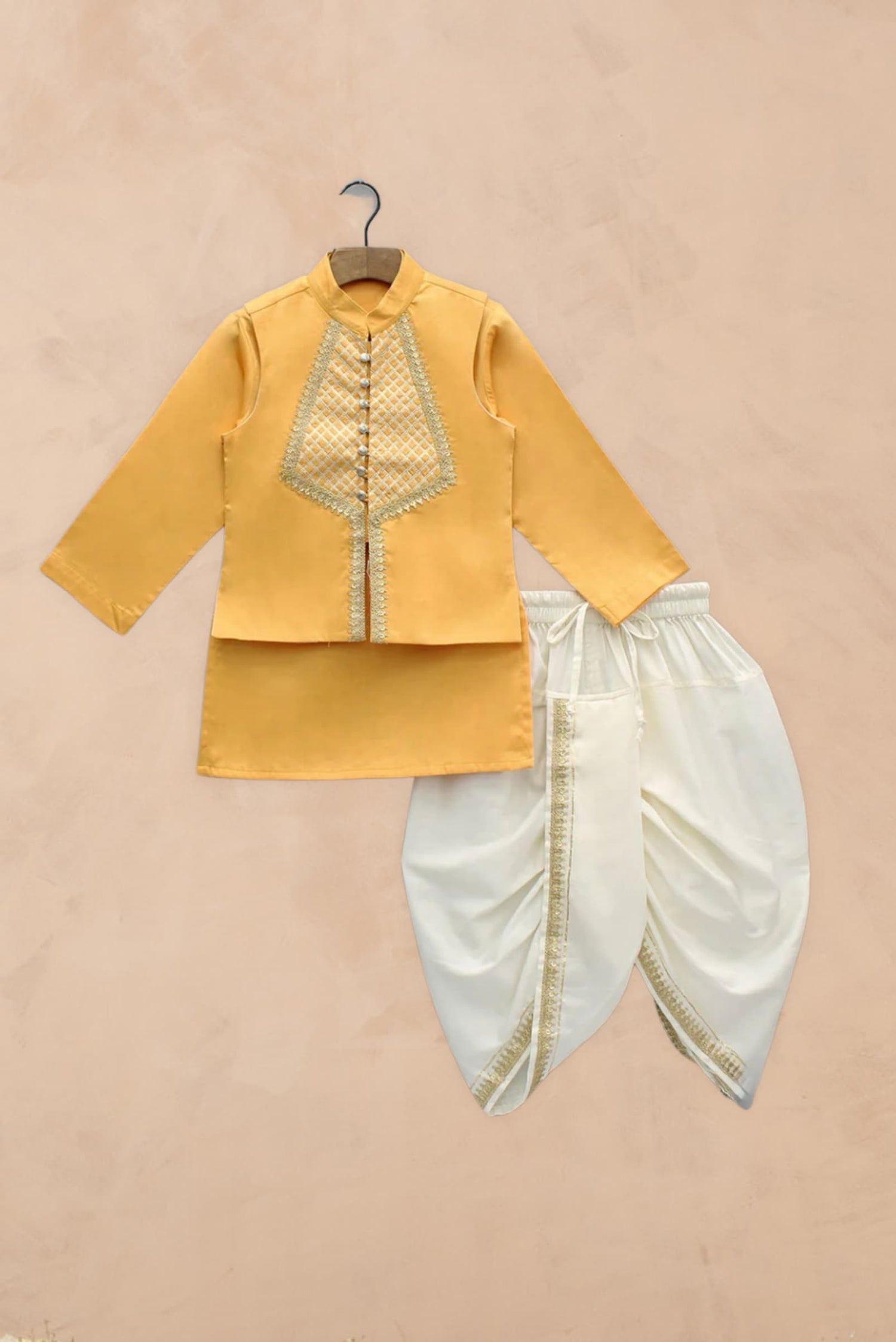 Orange kurta set for boys