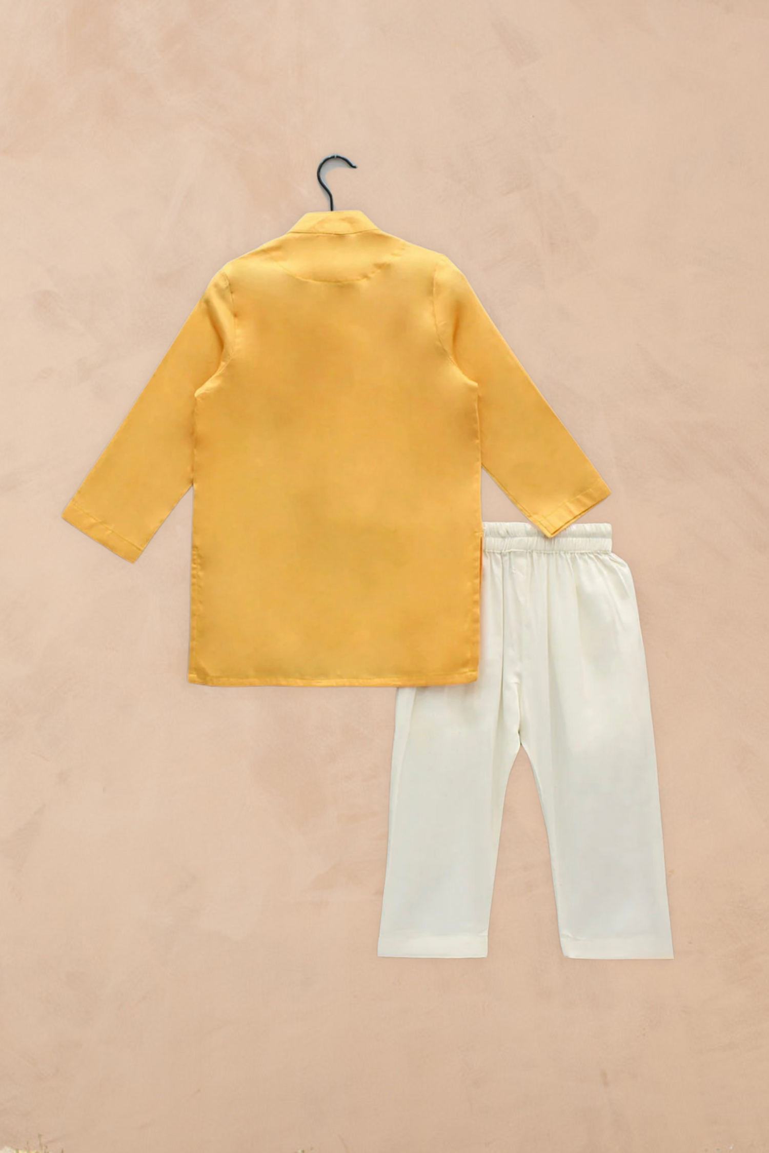 Orange cotton kurta with Pant set boys ethnic outfit image