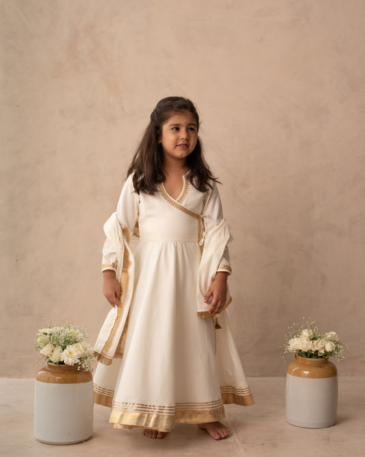 Festive anarkali angrakha dress for girls