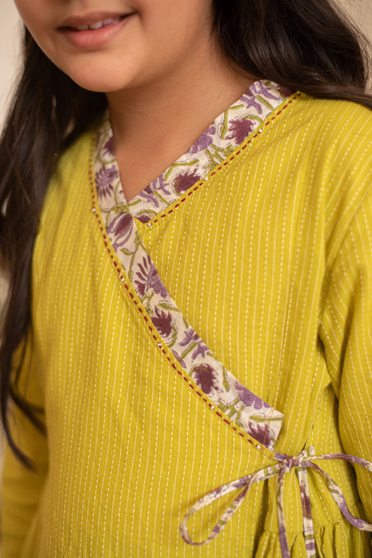 kids green angarakha kurta set – Plumcheeks