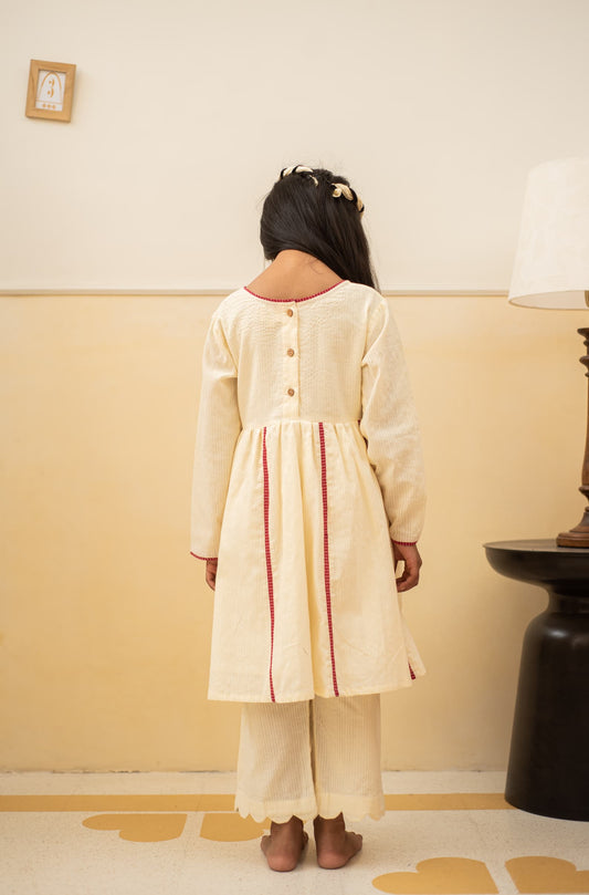 festive kids ethnic wear wine kurta set close‑up