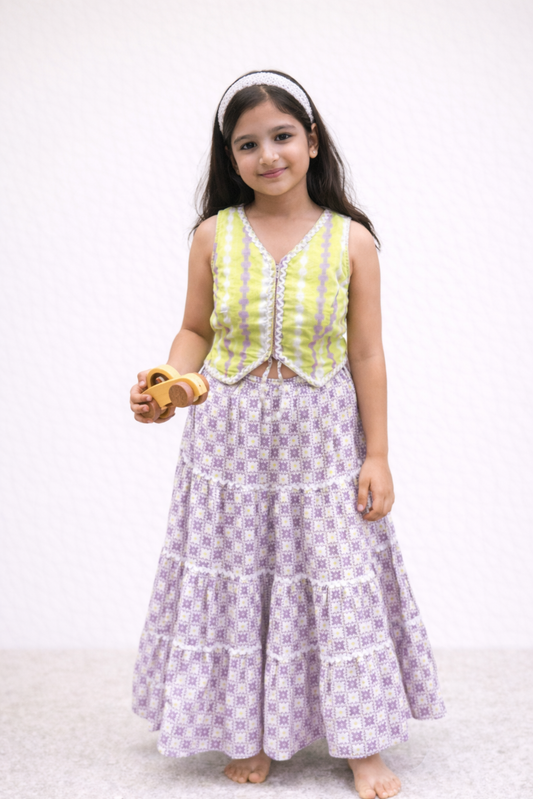 Lilac Skirt Set-Kids