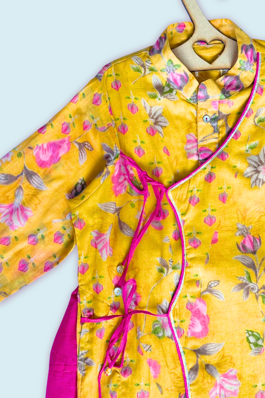Mustard Angrakha Kurta
