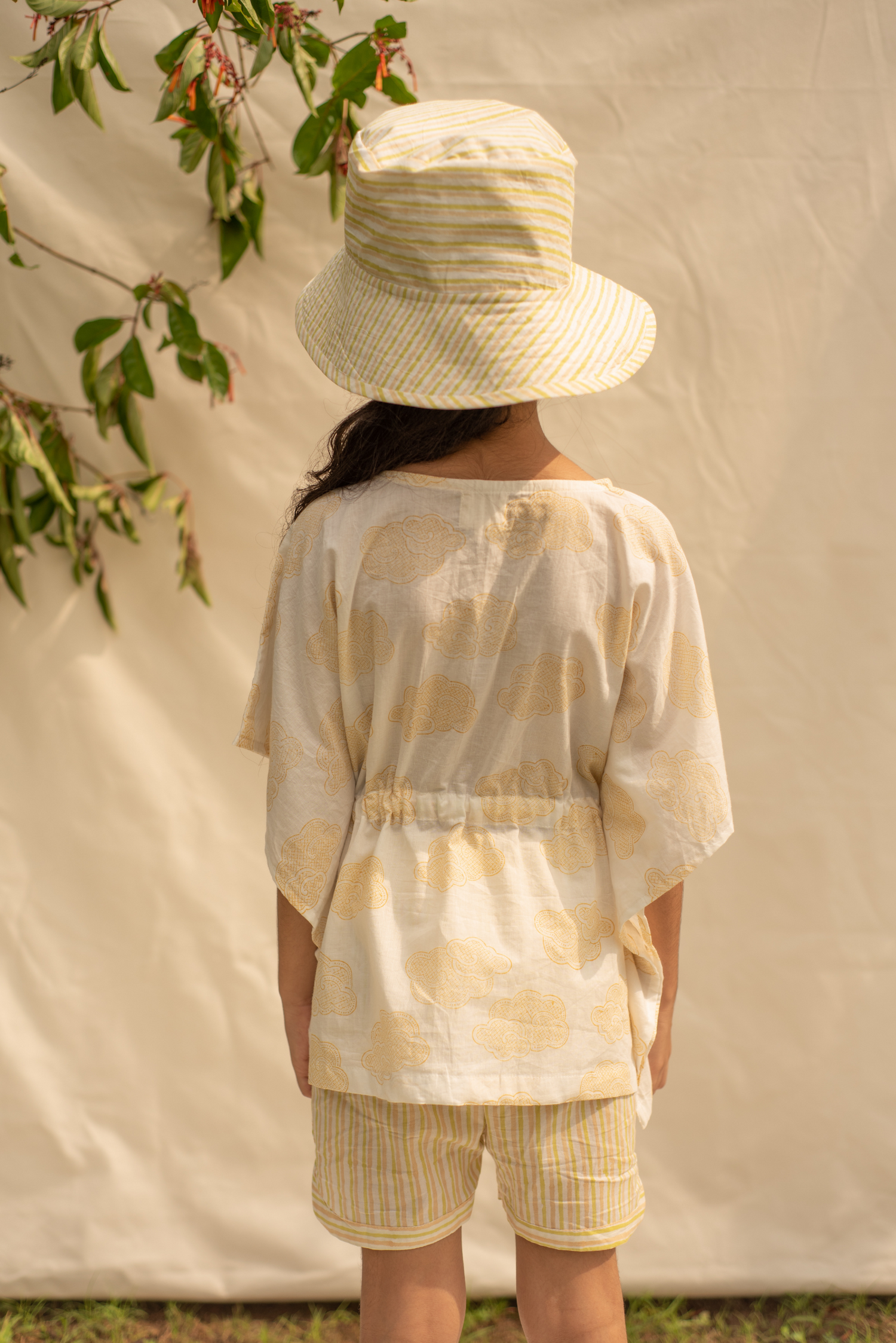 Petite Kaftan Set-Yellow for 1 to 8 years girls