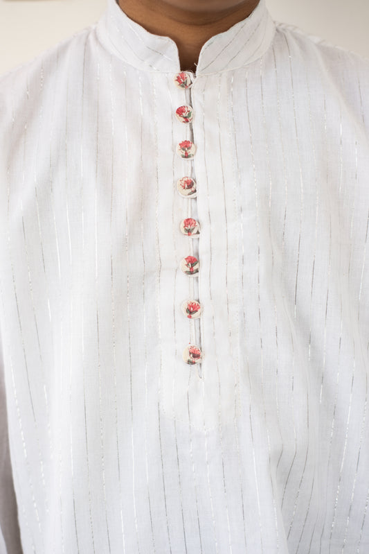 Shimmering White Kurta Set