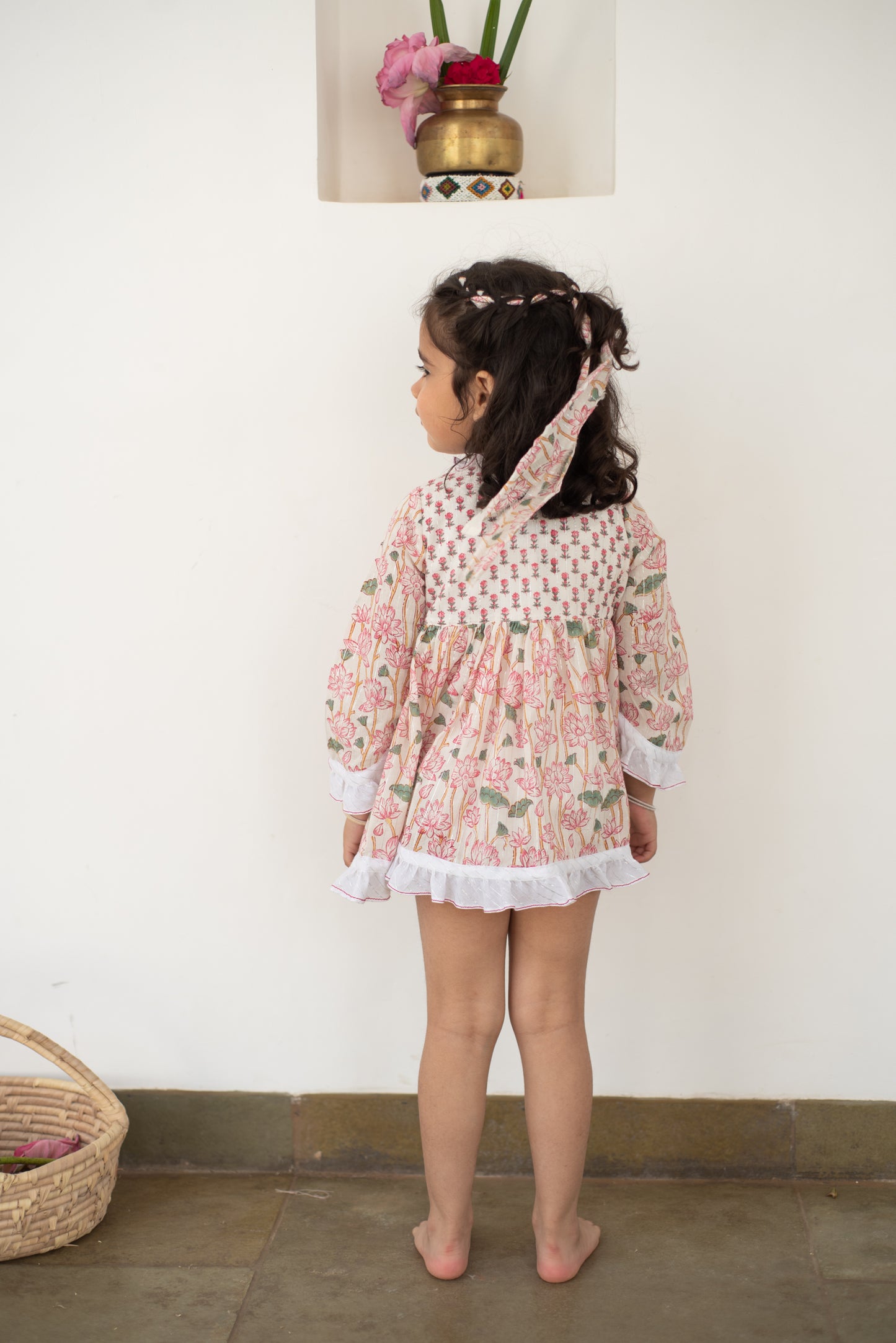 kids lotus pattern angarakha dress – Plumcheeks